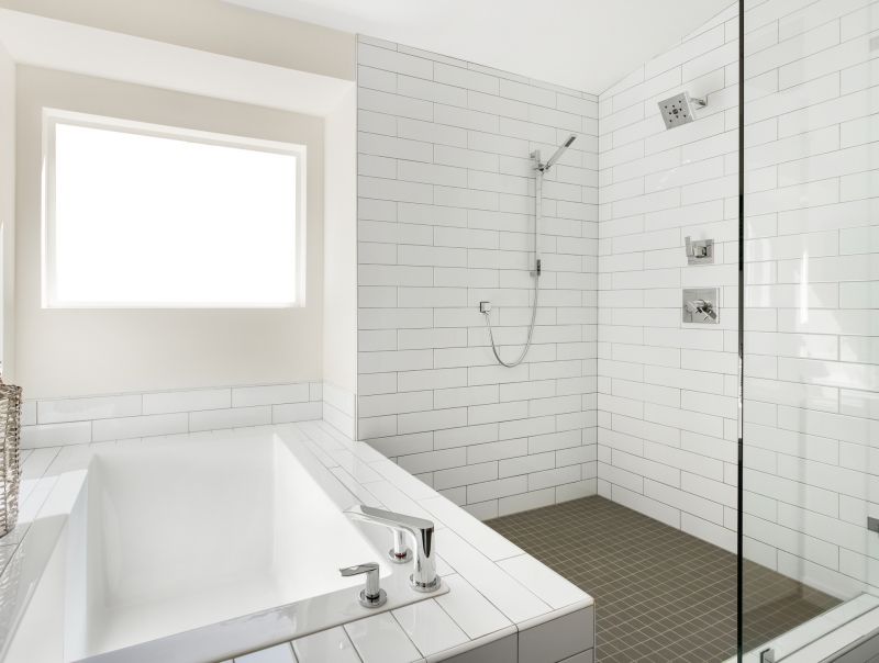 Contemporary Bathroom with Large Tiles